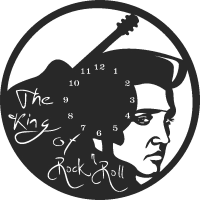 Elvis wall Clock - DXF SVG CDR Cut File, ready to cut for laser Router plasma
